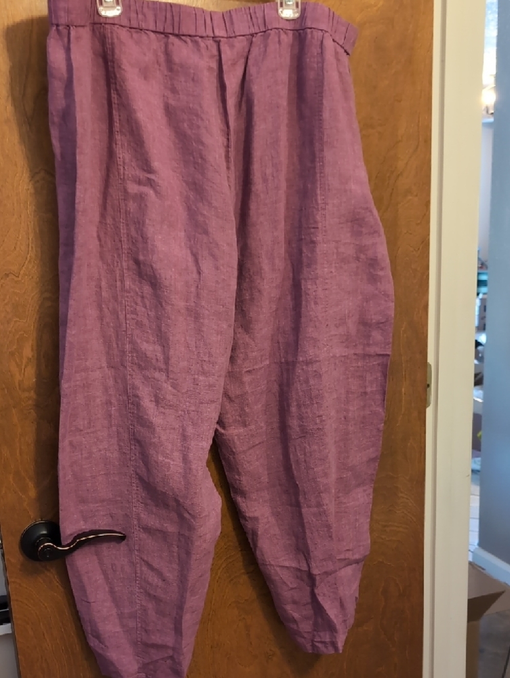 Eileen Fisher Plum Lightweight Pants - Picture 4 of 6